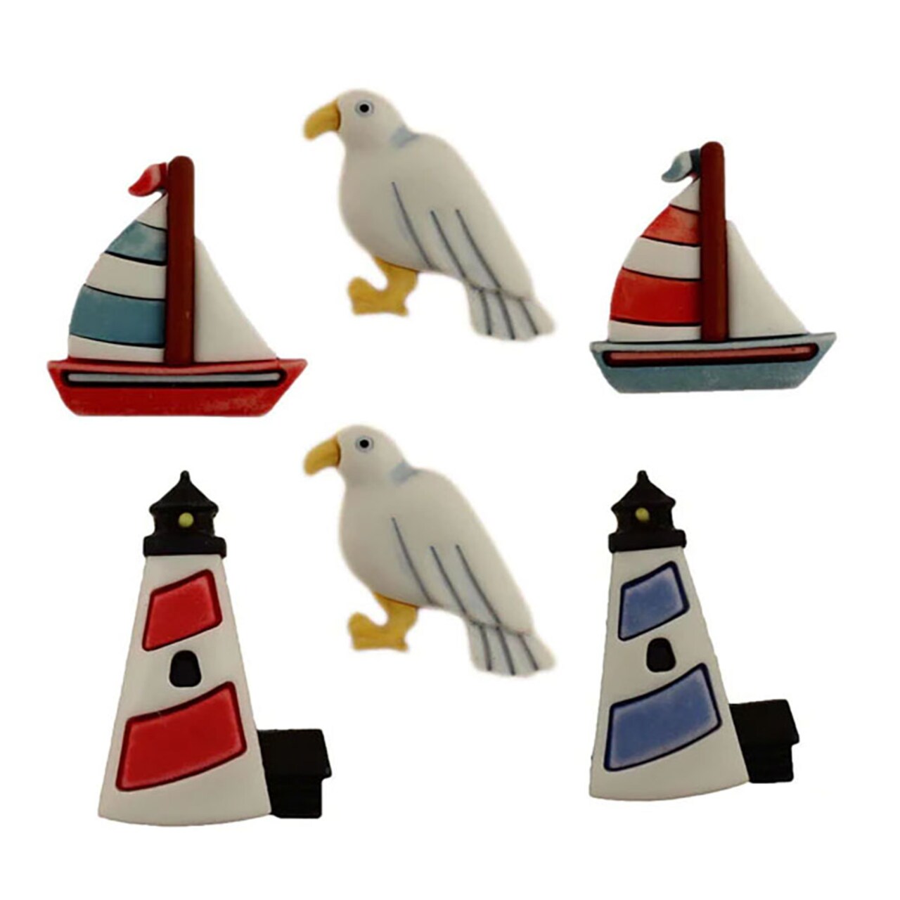 Buttons Galore and More Summer Craft & Sewing Buttons - Ocean View - 18 Buttons